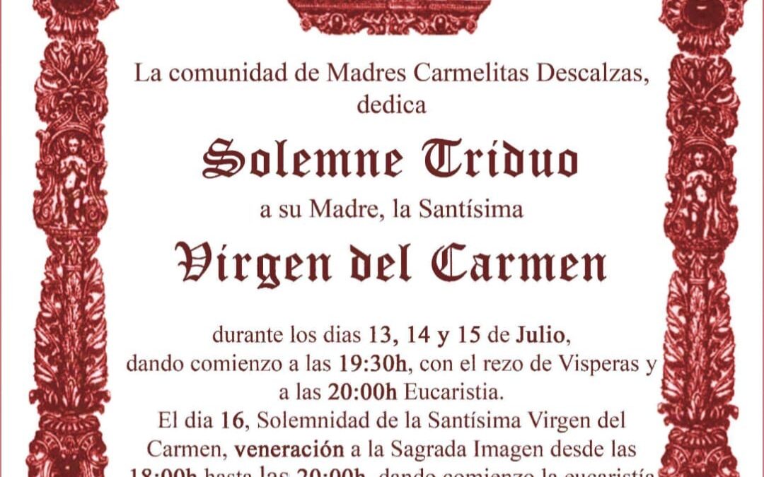 Granada celebra el Triduo a la Virgen del Carmen con fervor contemplativo