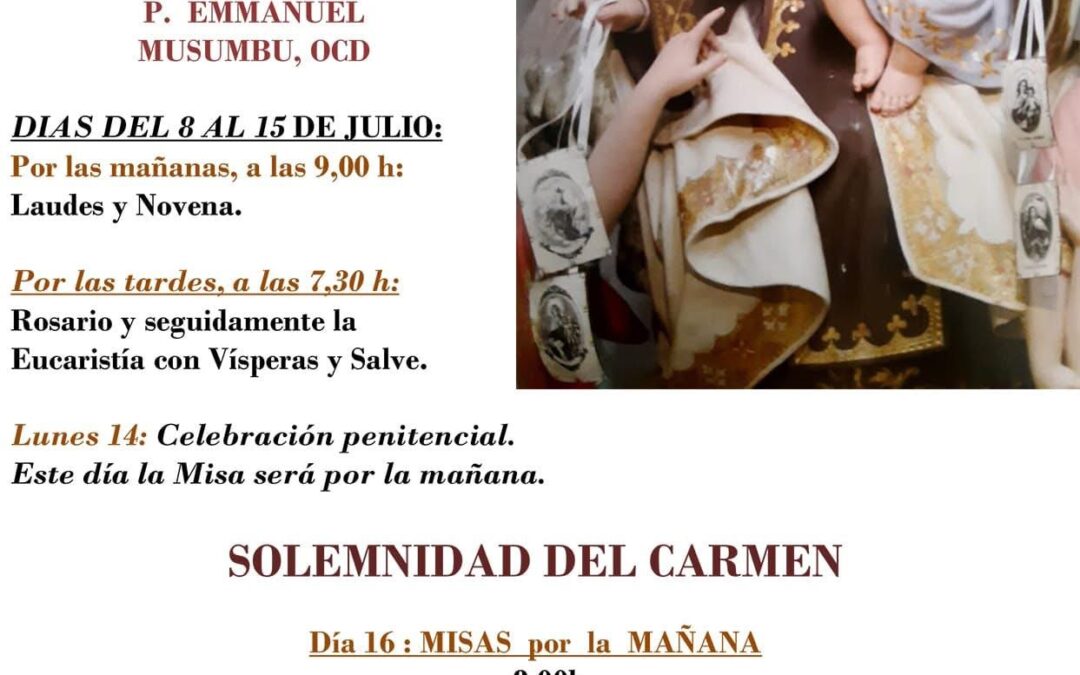 Toro se prepara para celebrar con fervor la Solemnidad de la Virgen del Carmen