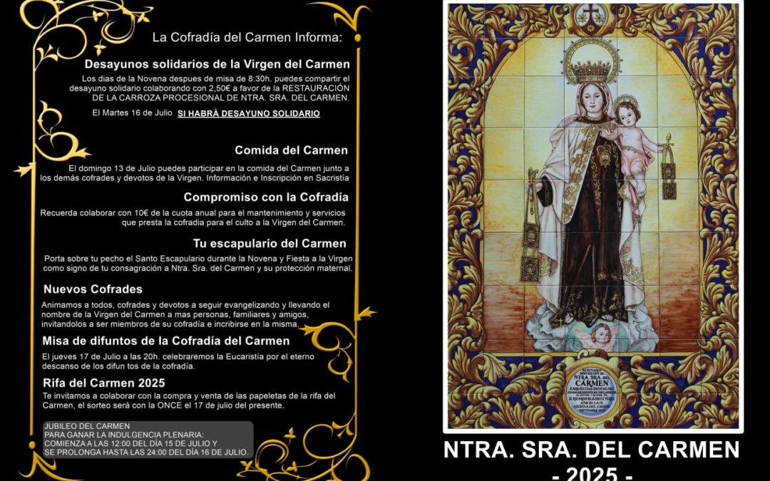 Medina del Campo se prepara para honrar a Nuestra Señora del Carmen con un intenso programa de actos
