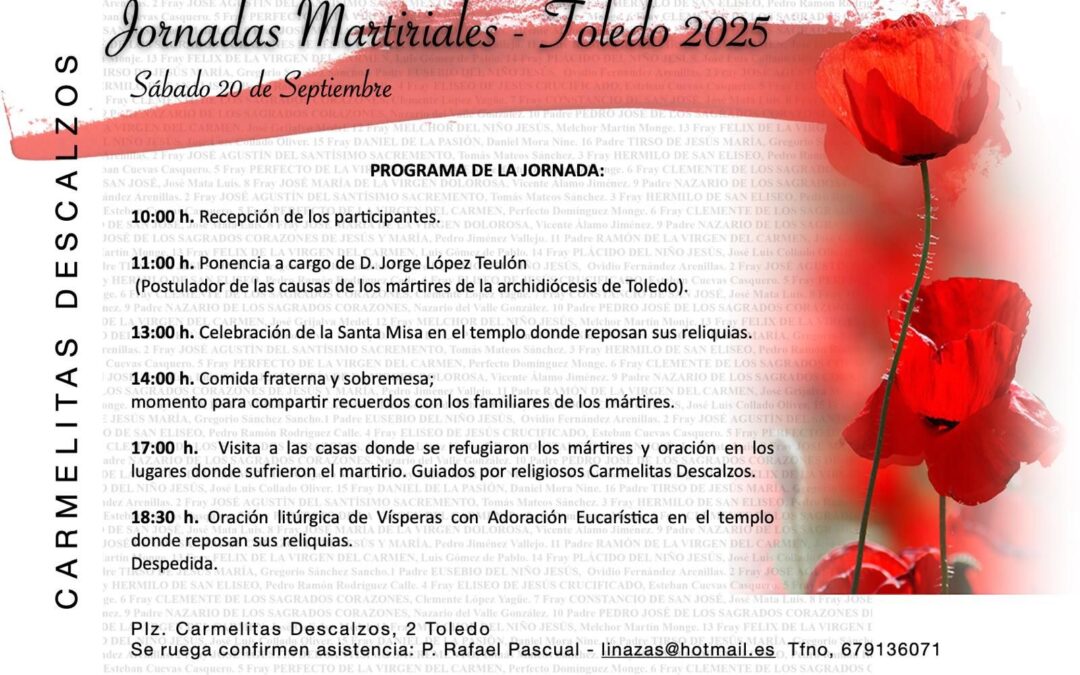 Cuenta atrás para las Jornadas Martiriales en Toledo: 20 de septiembre de 2025