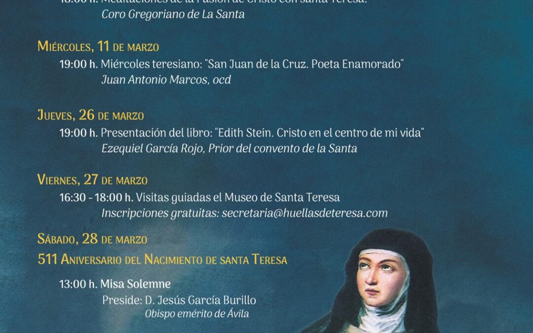 La Casa Natal de Santa Teresa de Jesús celebra l’aniversari del naixement de la santa amb un ampli programa d’activitats