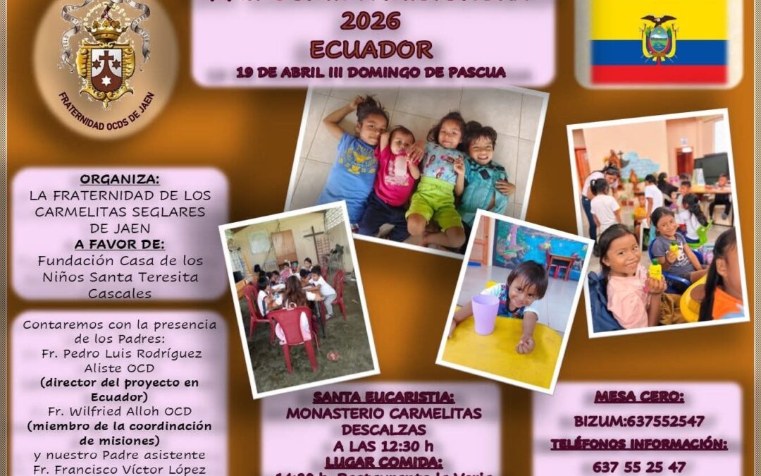 El Carmelo Seglar de Jaén celebra la XXII Comida Misionera en apoyo a un proyecto en Ecuador