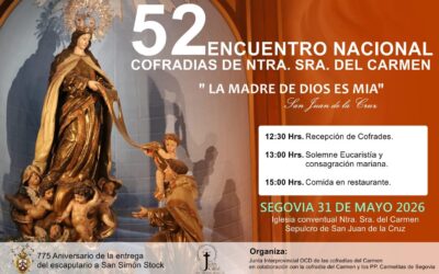 Segovia acogerá el 52º Encuentro Nacional de Cofradías de Nuestra Señora del Carmen